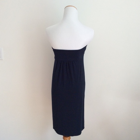 J Crew strapless navy cotton dress - Picture 3 of 5